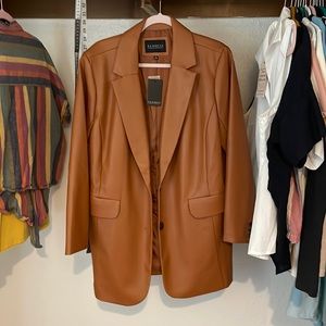 Tan Vegan Leather Jacket